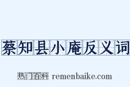 蔡知县小庵反义词是什么意思的图片